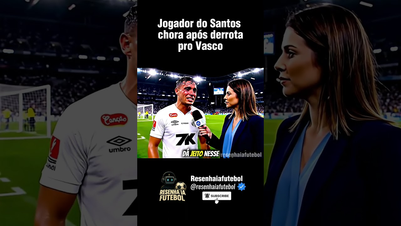 Jogador do Santos chora ap&oacute;s derrota pro Vasco. #santosfc #vasco #futebol #shorts