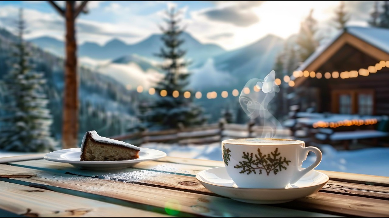 Cozy Cabin Piano Jazz ☕Slow Morning Coffee in the Mountains