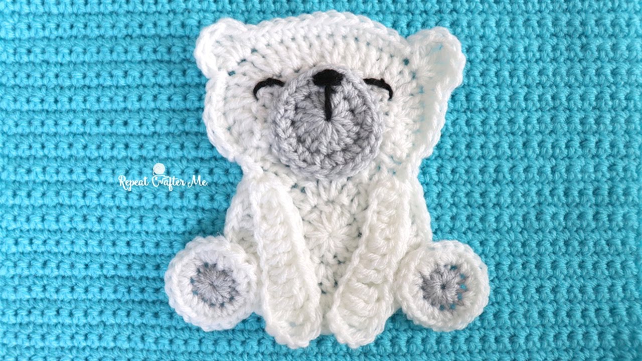 Crochet Polar Bear Appliqué