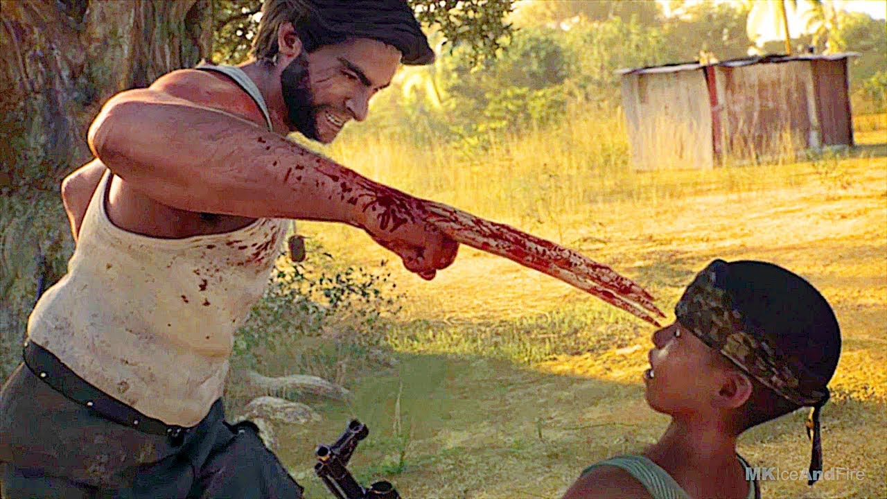 Wolverine & Child Soldier In Africa Scene - X-MEN Origins Wolverine Game