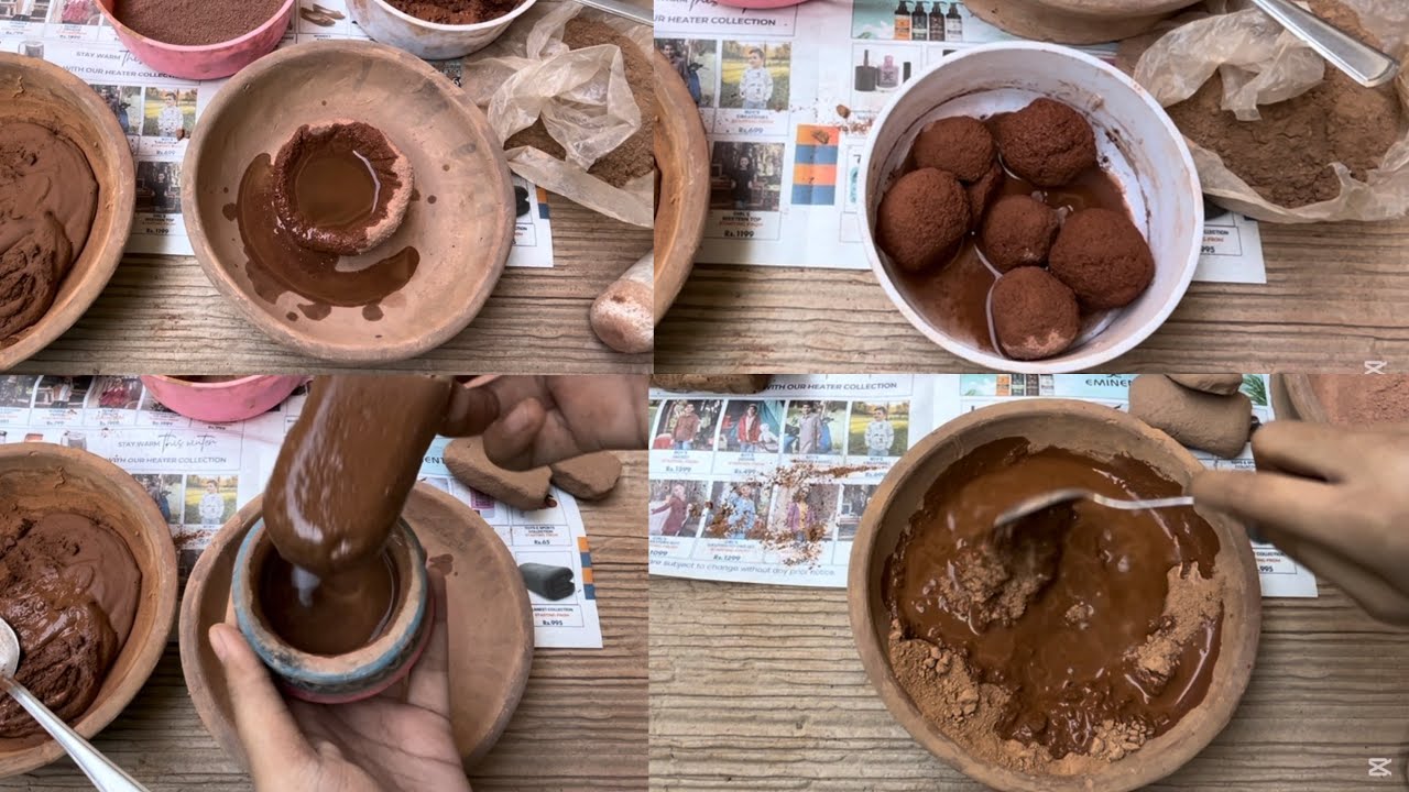 Crunchy red clay crushing 😋 | soft and silky | Gritty ASMR world |
