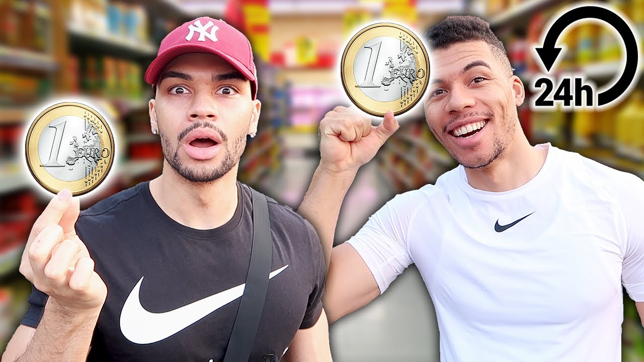 24 STUNDEN MIT 1€ ÜBERLEBEN CHALLENGE !!! | Kelvin und Marvin