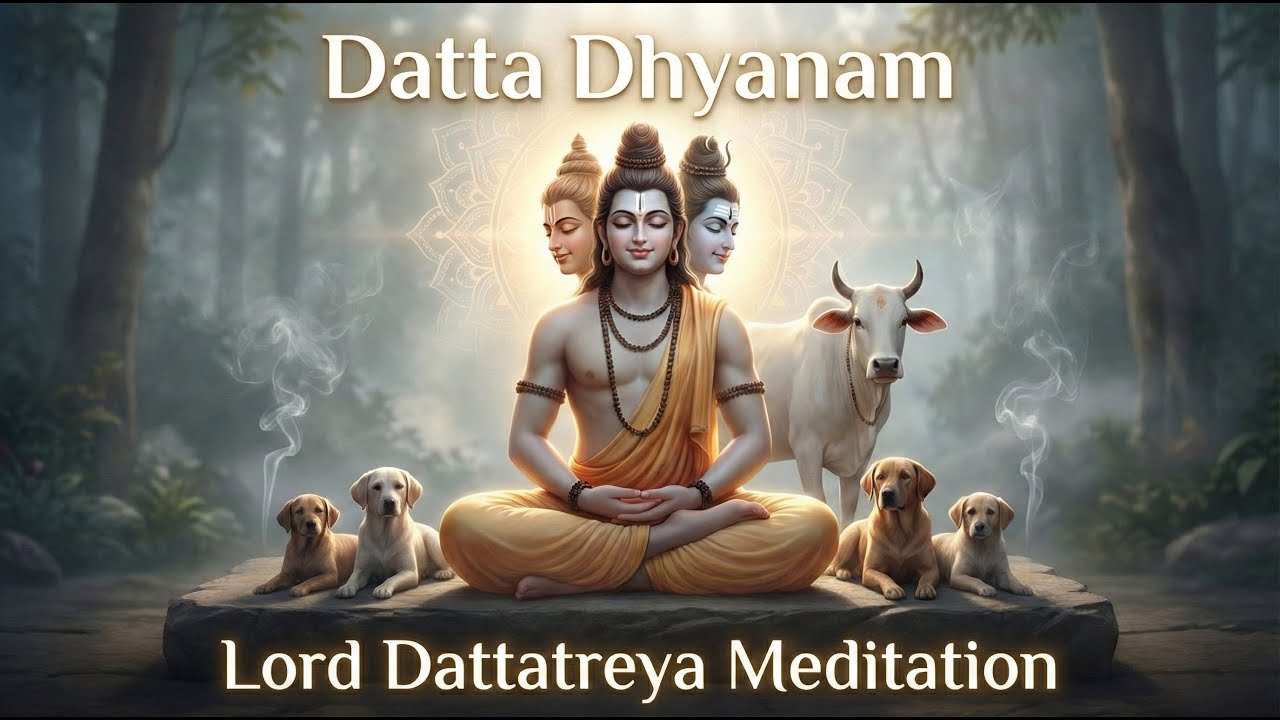 Datta Dhyanam - दत्त ध्यानम् - Datta Maharaj Dhyan Mantra - Lord Dattatreya Meditation