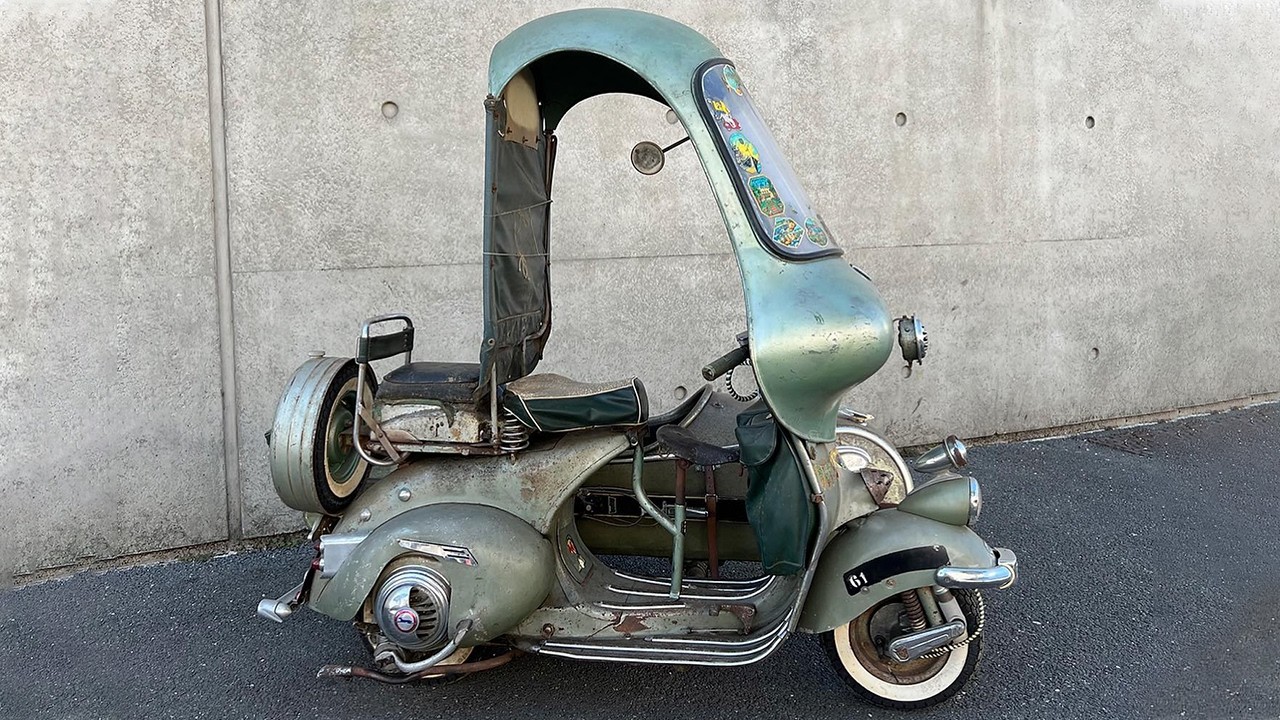 Vespa ACMA 1951 года: самый дорогой послевоенный туристический скутер с коляской!