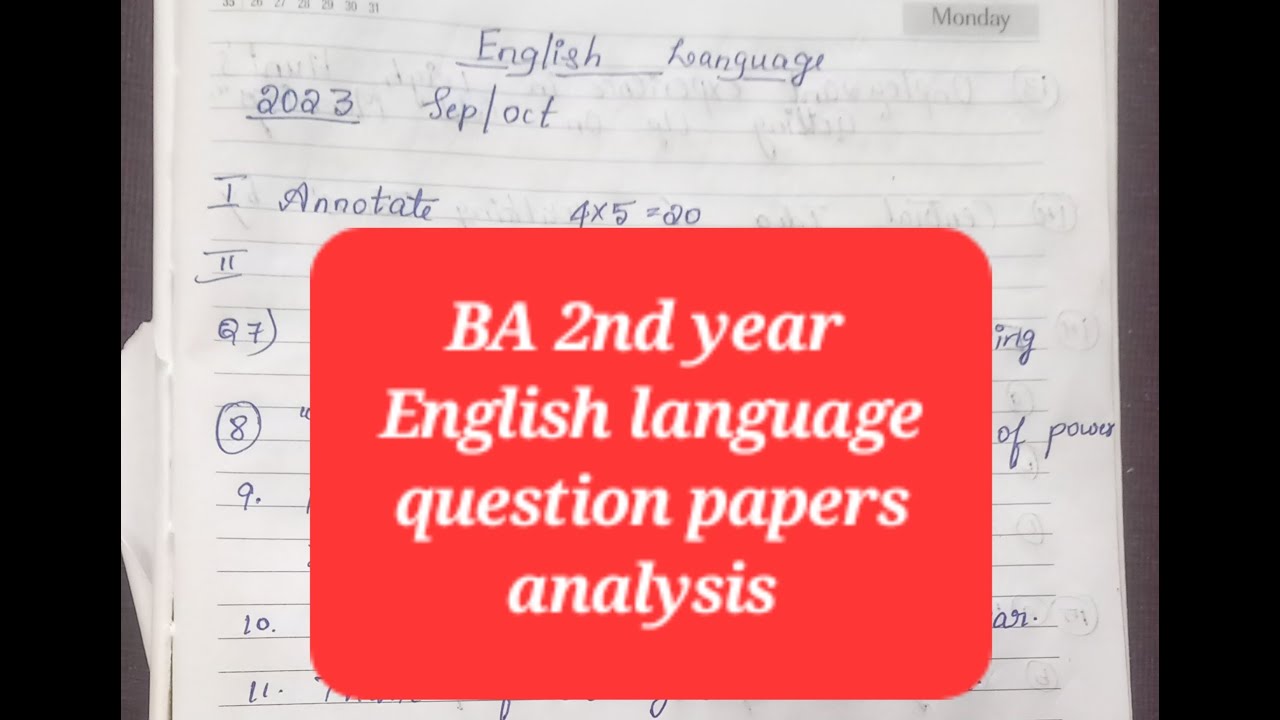 BA 2ND YEAR ENGLISH QUESTION PAPERS ANALYSIS|ksou