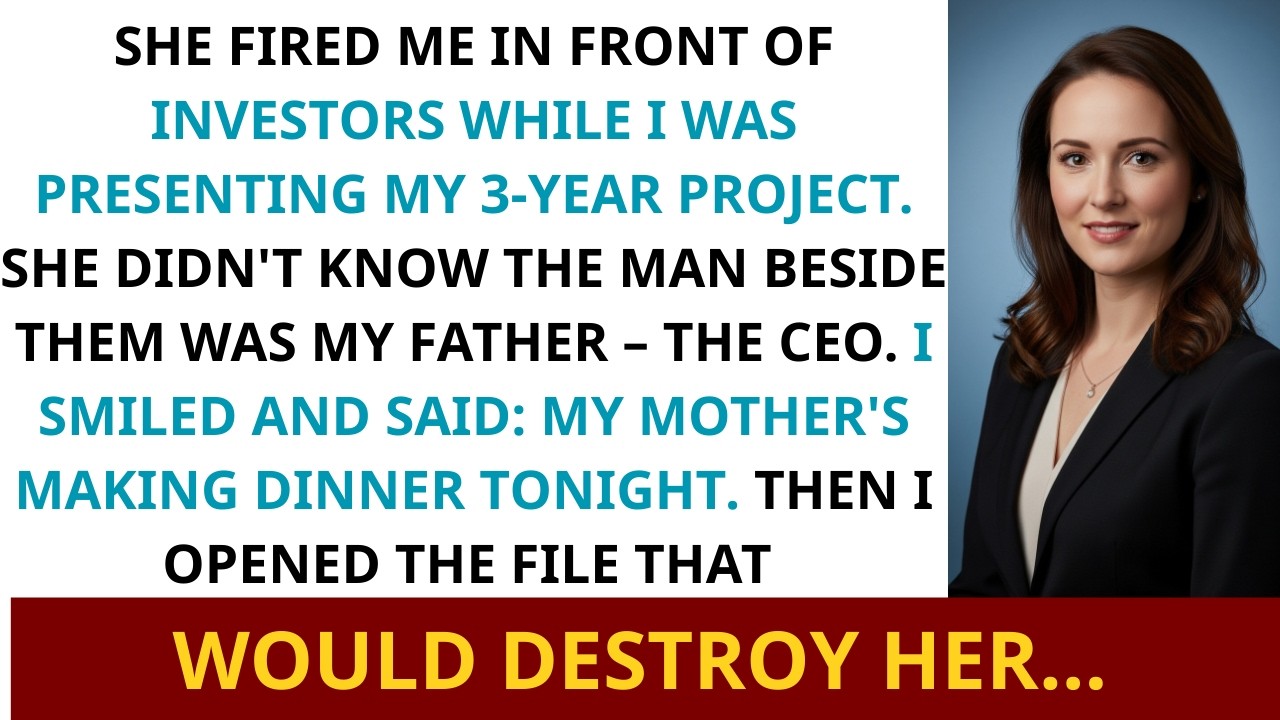 She Fired Me in Front of Our Investor — She Didn’t Know Who Was Sitting Beside Him