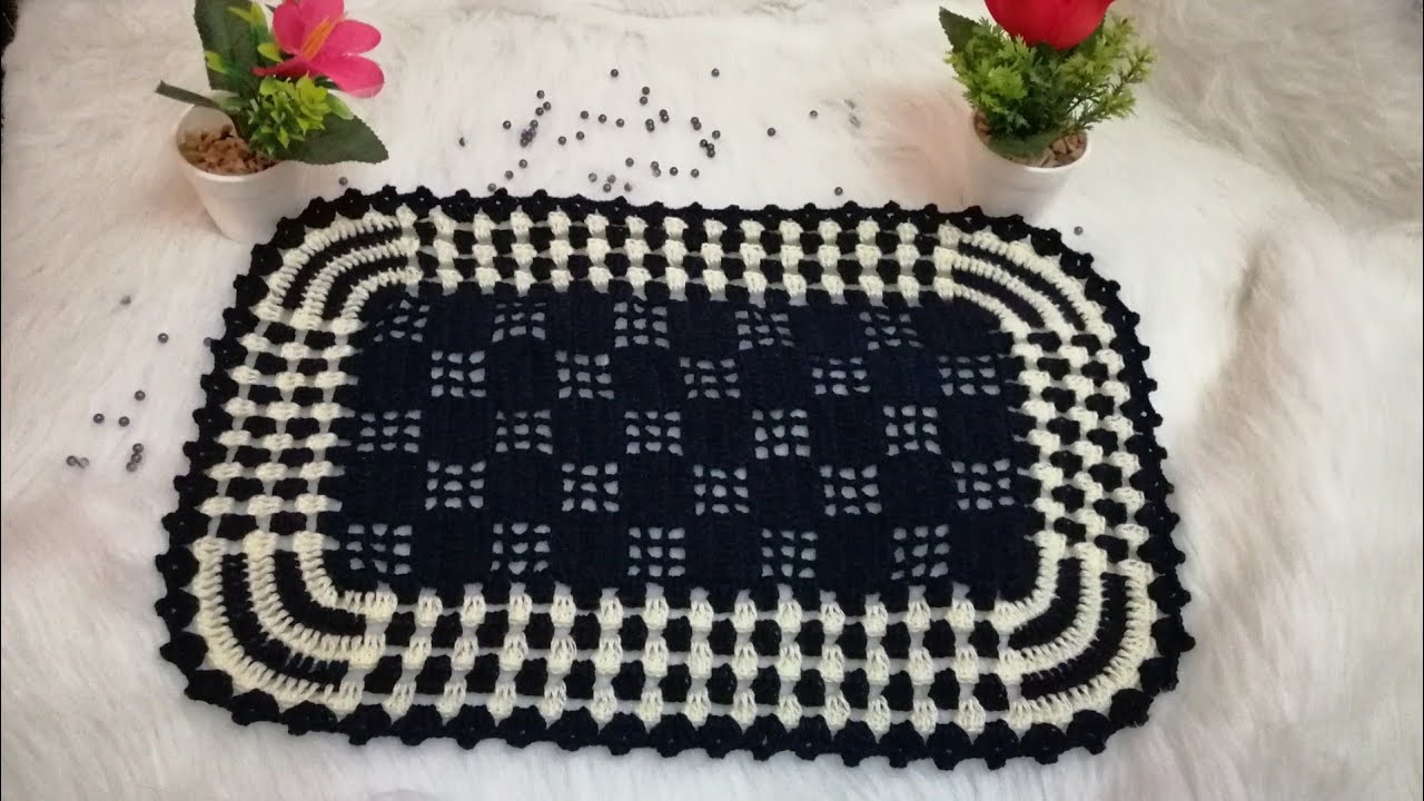 مفرش سهل وراائع لبلاطو بلكروشي(طقم بلاطو)