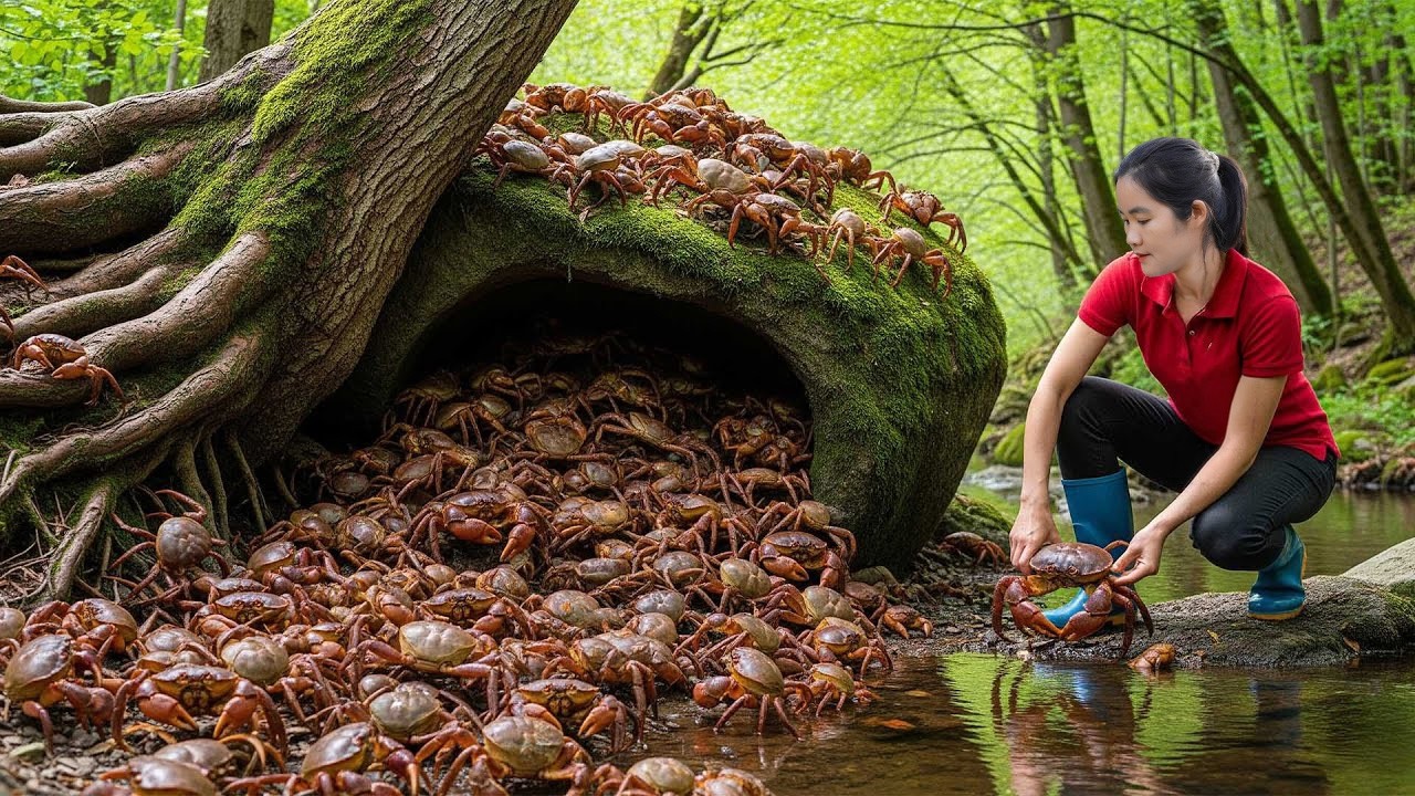 Harvesting 1000+ GIANT Mud Crabs - Catching Crabs, Frogs, Fish - Bring them to market to sell