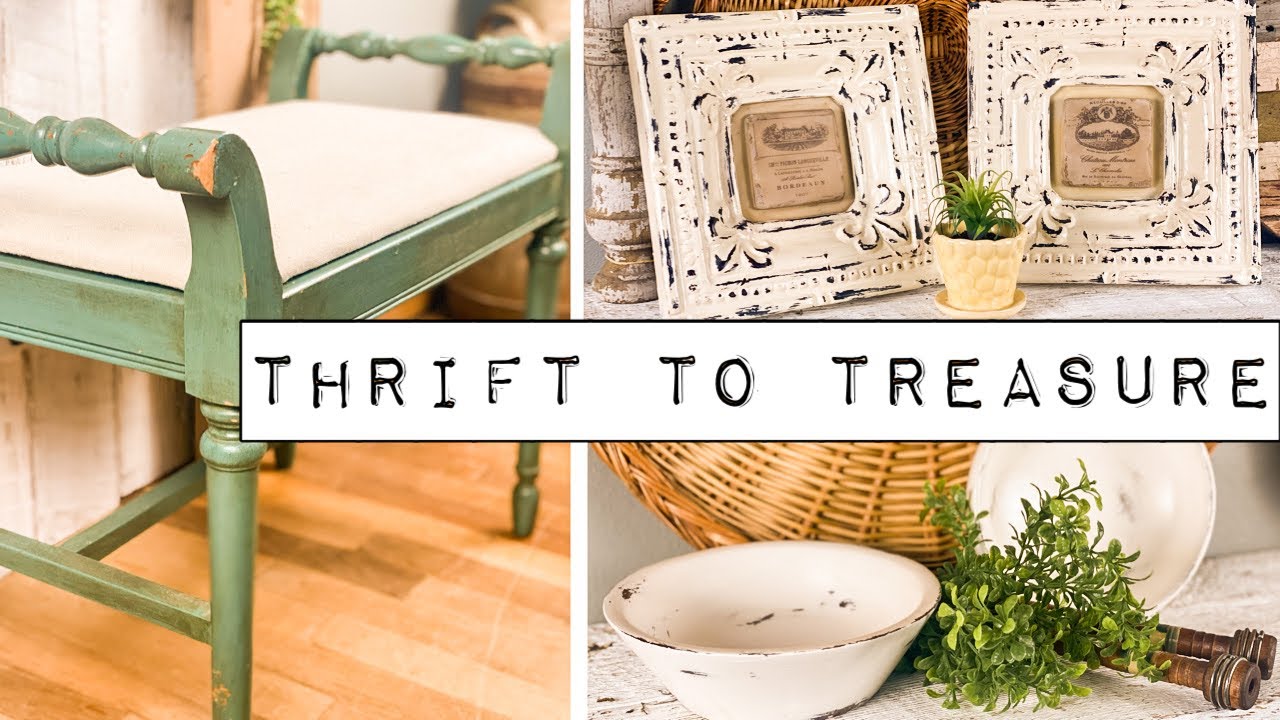 Thrift to Treasure - Thrift Flip - Upcycled - Shabby Chic - DIY Paint & IOD Transfers