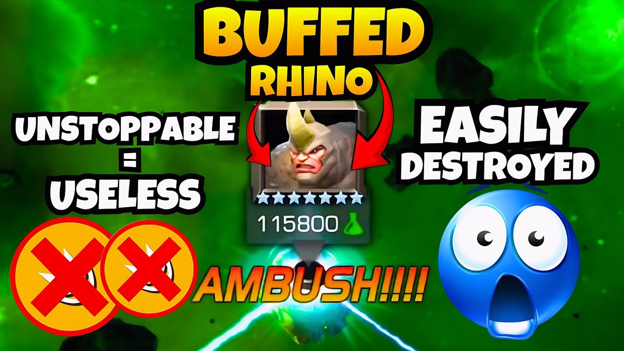 Buffed Rhino Destroyed! 😱 UNSTOPPABLE = USELESS | Best Counter You MUST Use | MCOC