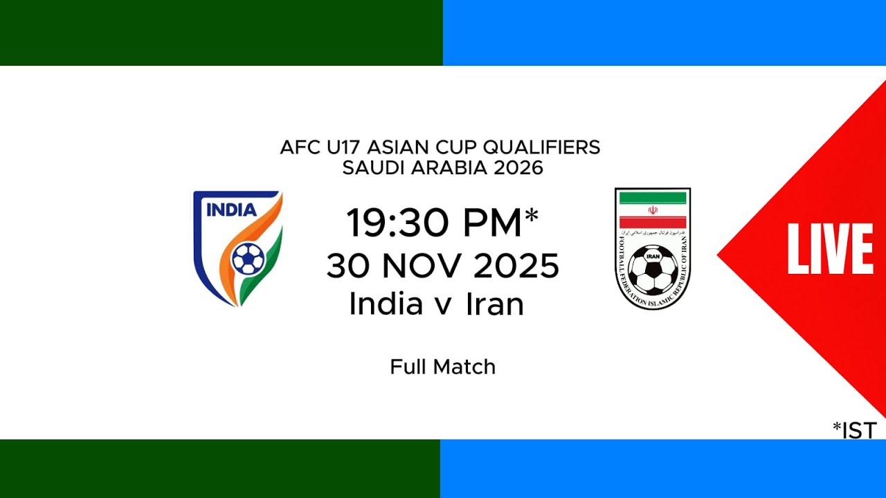 India vs Iran LIVE | AFC U17 Asian Cup 2026 | Qualifiers