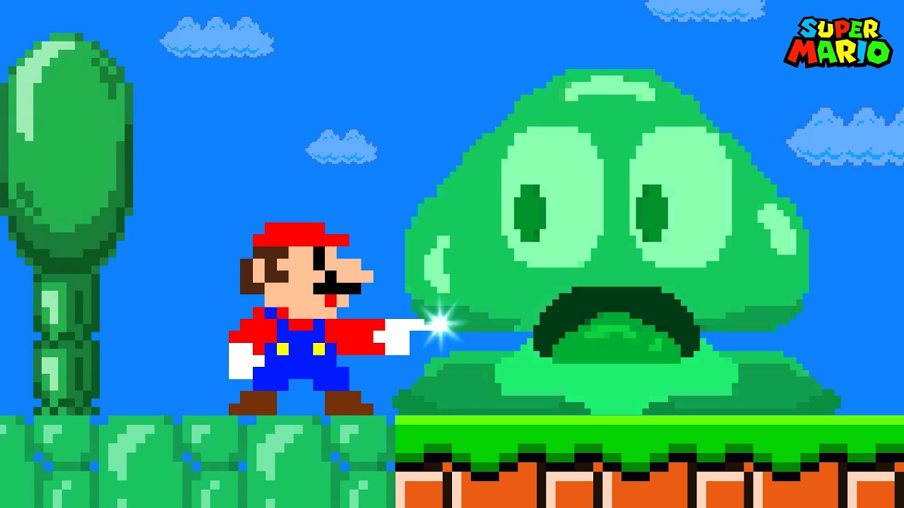 Super Mario Bros. But Everything Mario Touches Turns Into SLIME!