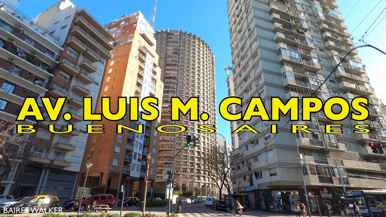 [4K] Buenos Aires Walk - Avenida Luis María Campos / Barrio de Palermo - Buenos Aires - Argentina