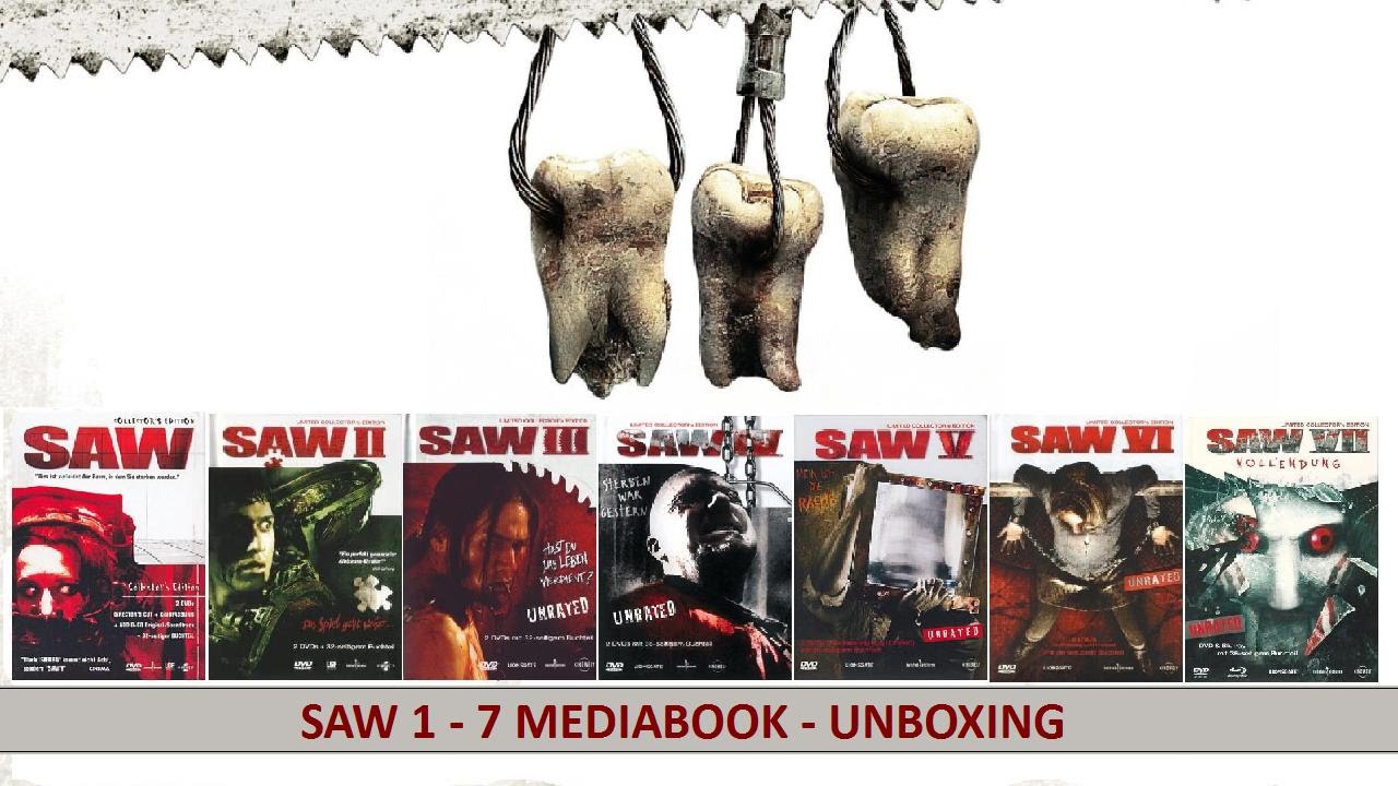 SAW  1 - 7 MEDIABOOK (DVD - Blu-Ray) UNBOXING