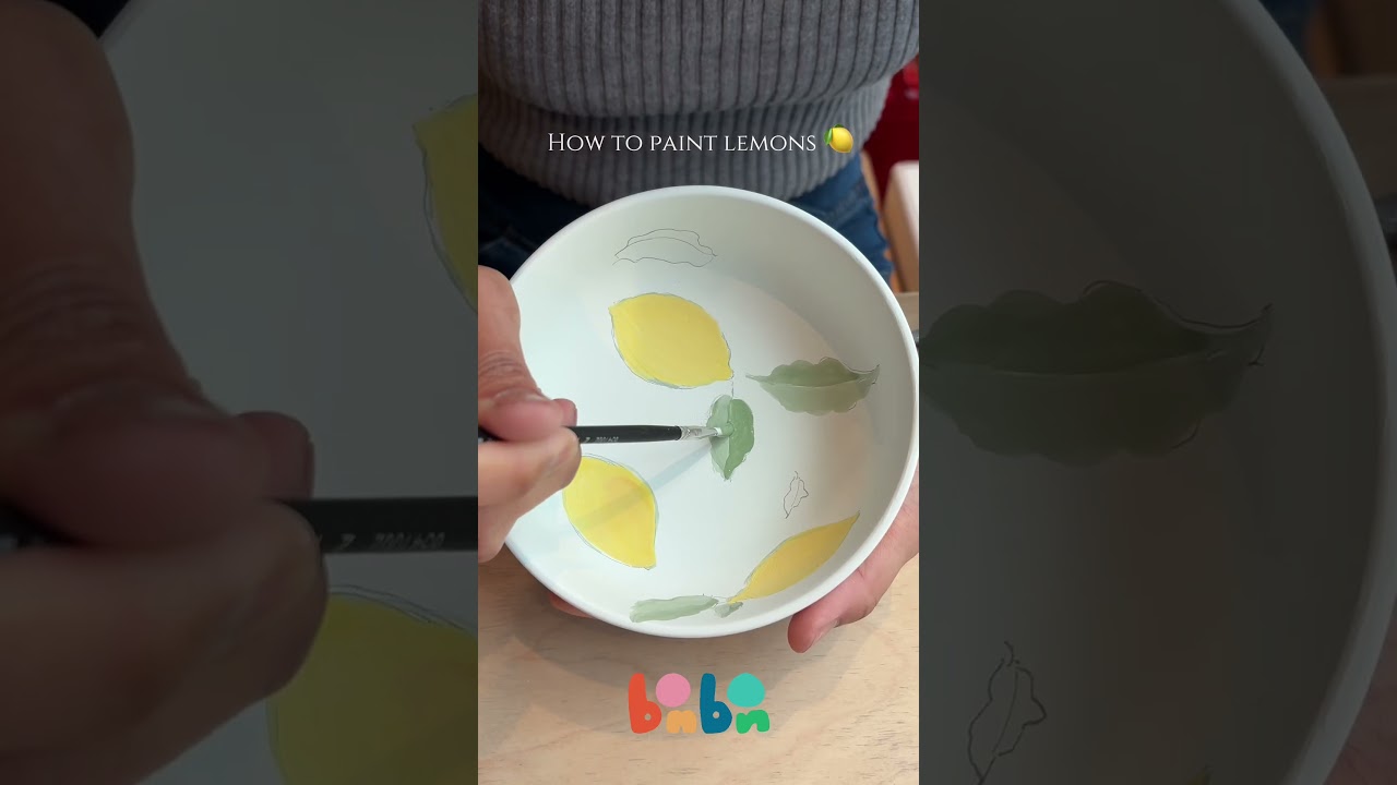 How to paint lemons on pottery 🍋