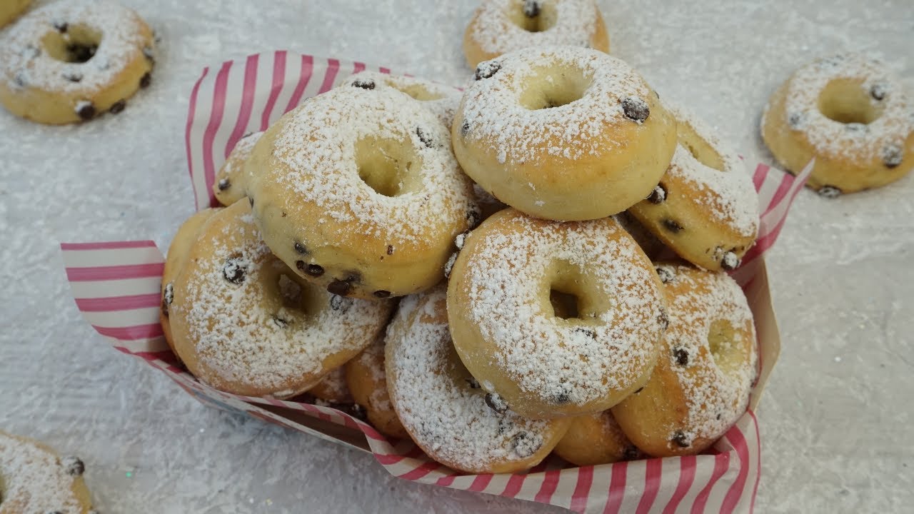 DONUTS AL HORNO CON MASCARPONE CHIPS DE CHOCOLATE / DONAS CASERAS AL HORNO