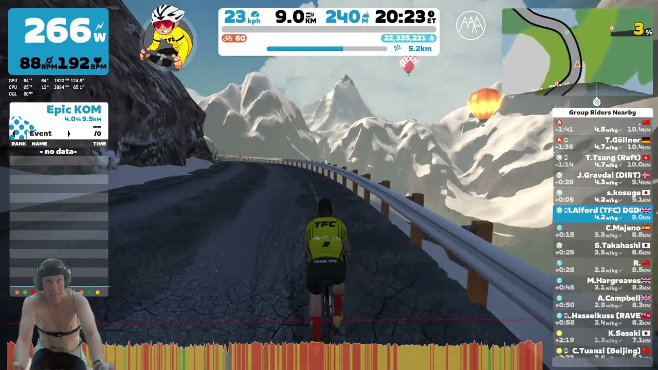 LIVE Zwift Hill Climb Racing Club - Epic KOM