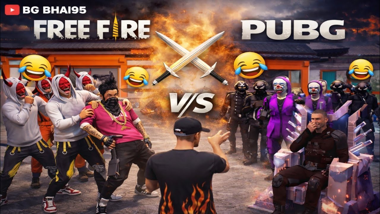 free fire v/s PUBG funny 🤣 #free fire #short #viralvideo #trending #funny #youtubeshorts #yt 