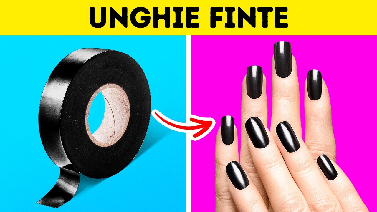 COME FARE LE UNGHIE FINTE A CASA || Fai-da-te folli per regazze