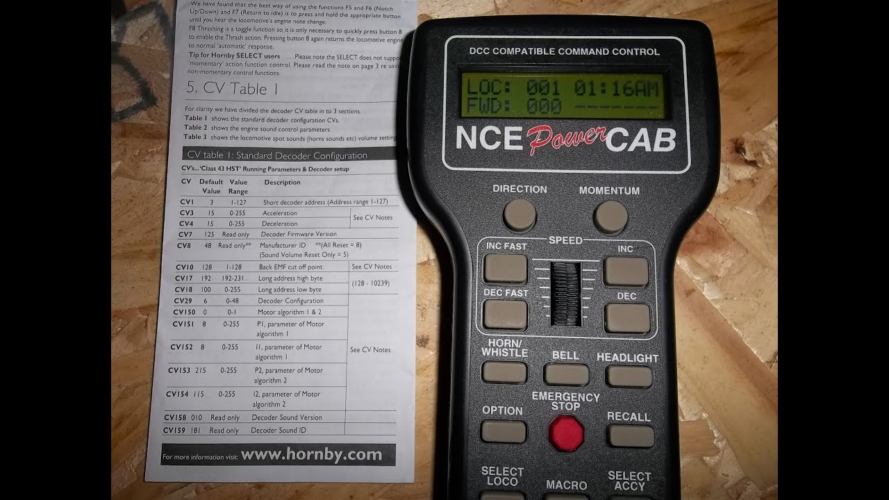 Забытые настройки CV не являются проблемой для кабины NCE Power.