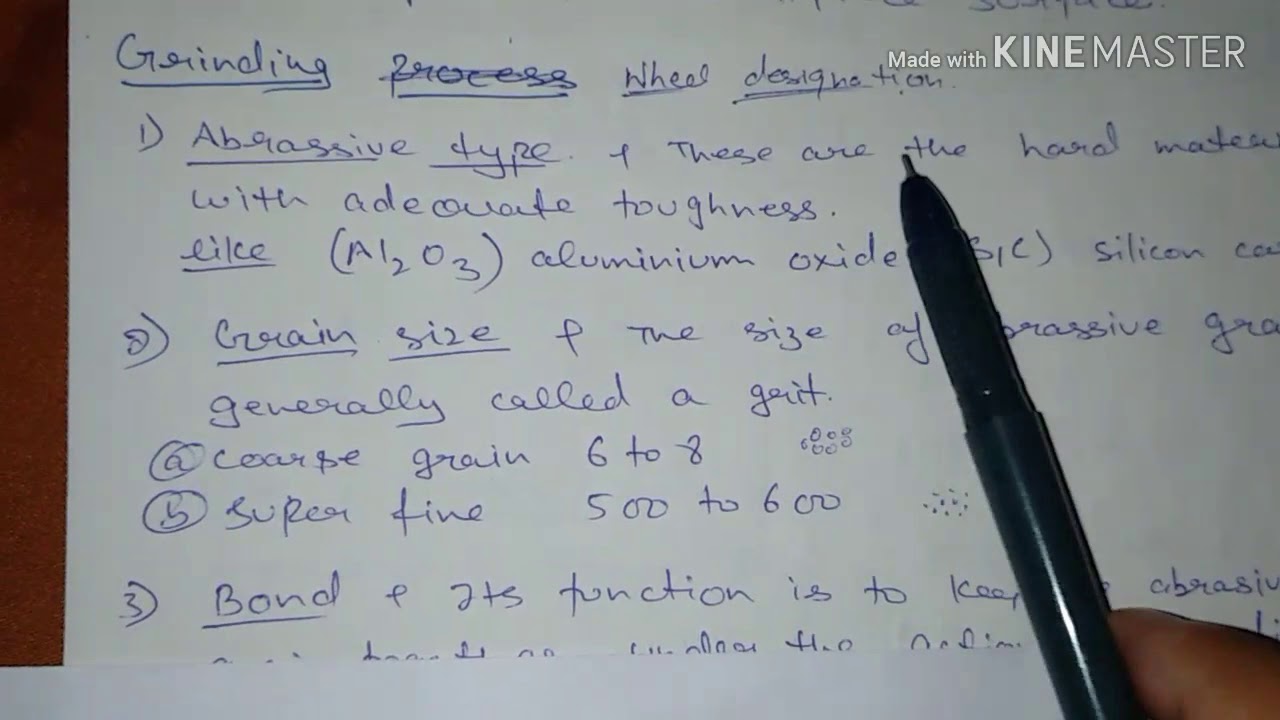 Grinding and grinding wheel designation in hindi