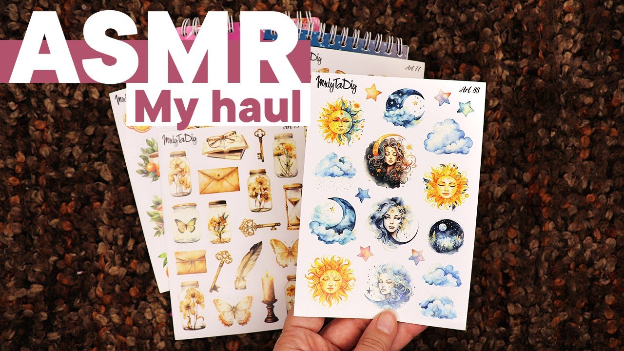 АСМР Моя нова канцелярія, наліпки. Хрускіт паперу | ASMR My new stationary haul 2025. Nice triggers
