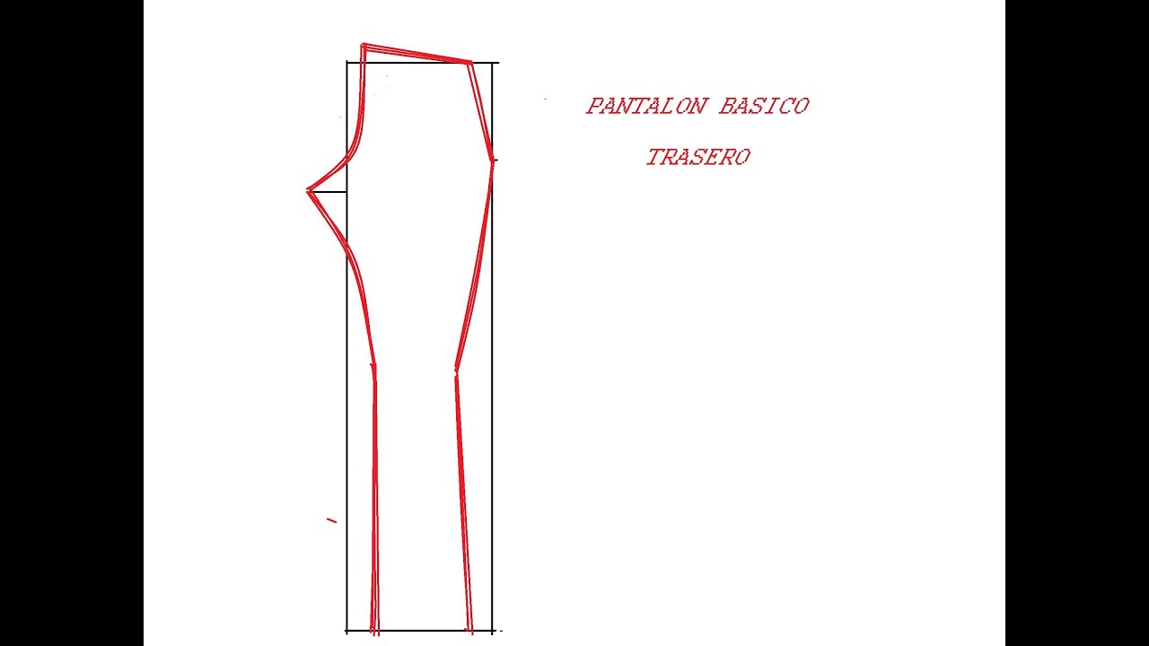 TRAZO BASICO DEL PANTALON , PARTE TRASERA PARA DAMA