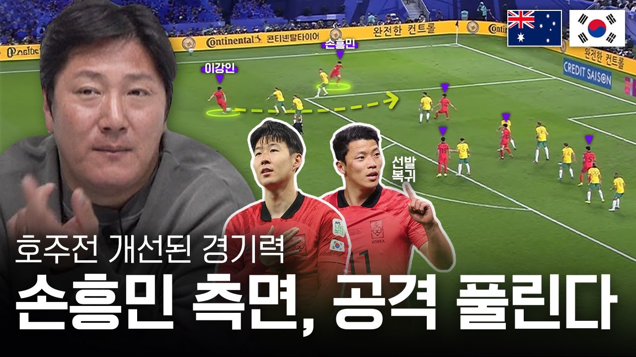 (영상분석) 손흥민이 측면으로 가니 수비를 깬다. 도파민 축구ㅋㅋㅣ김진규의 8강 호주전 분석