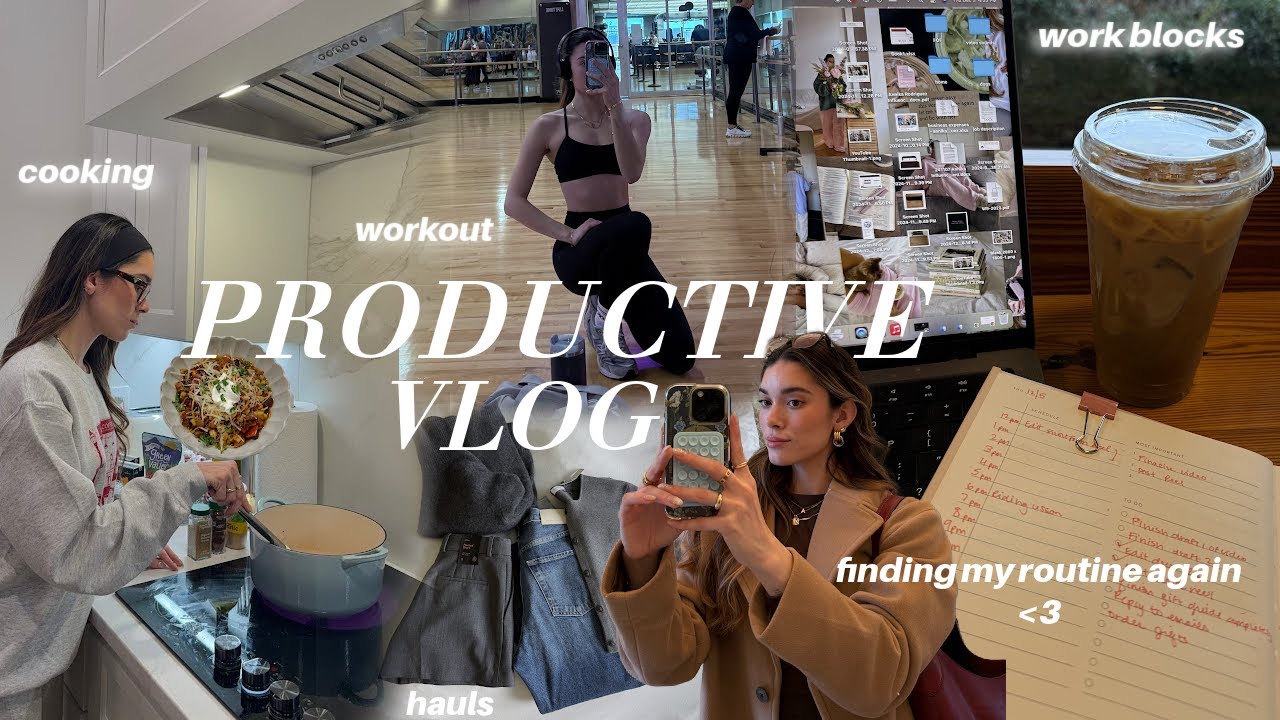 productive days in my life 🎧❄️ | finding my routine again, workout, cooking, work blocks, hauls!