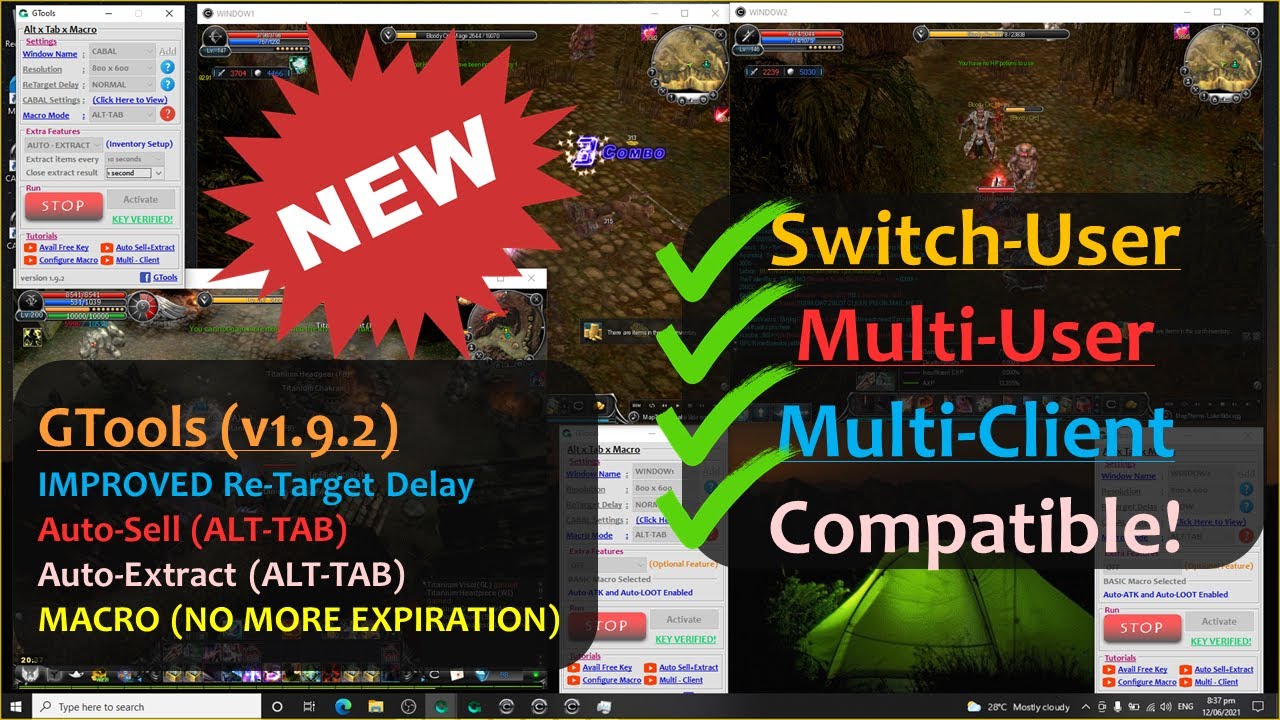 💯 NEW | Multi Client Switch User | GTools FREE CABAL MACRO ALT-TAB