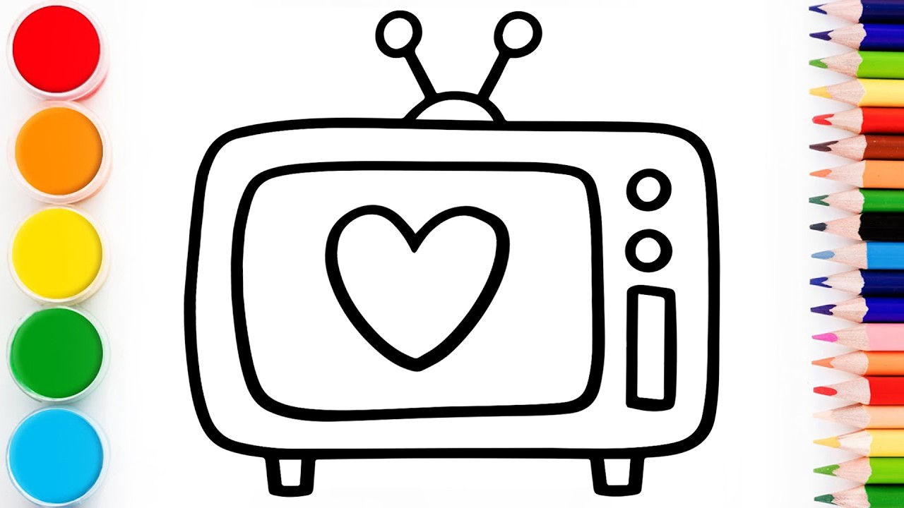 How to Draw Cute Heart TV – Easy Step-by-Step Drawing Tutorial