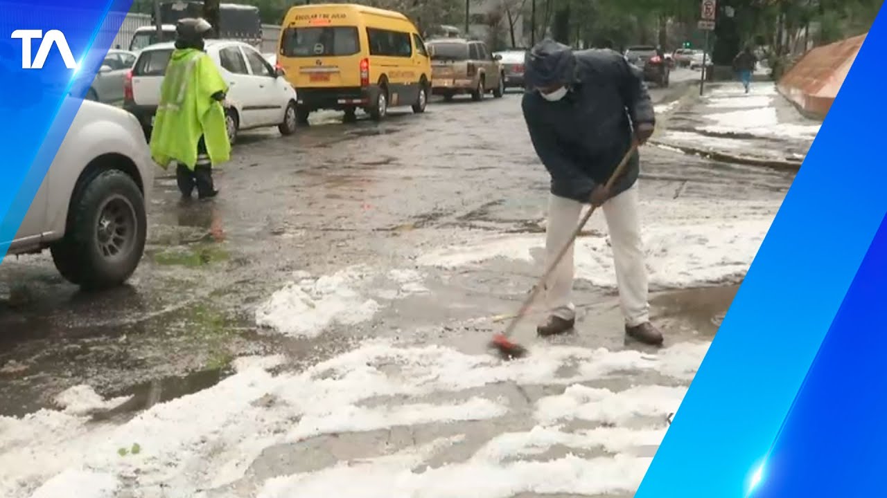 Una fuerte granizada sorprendió a Quito