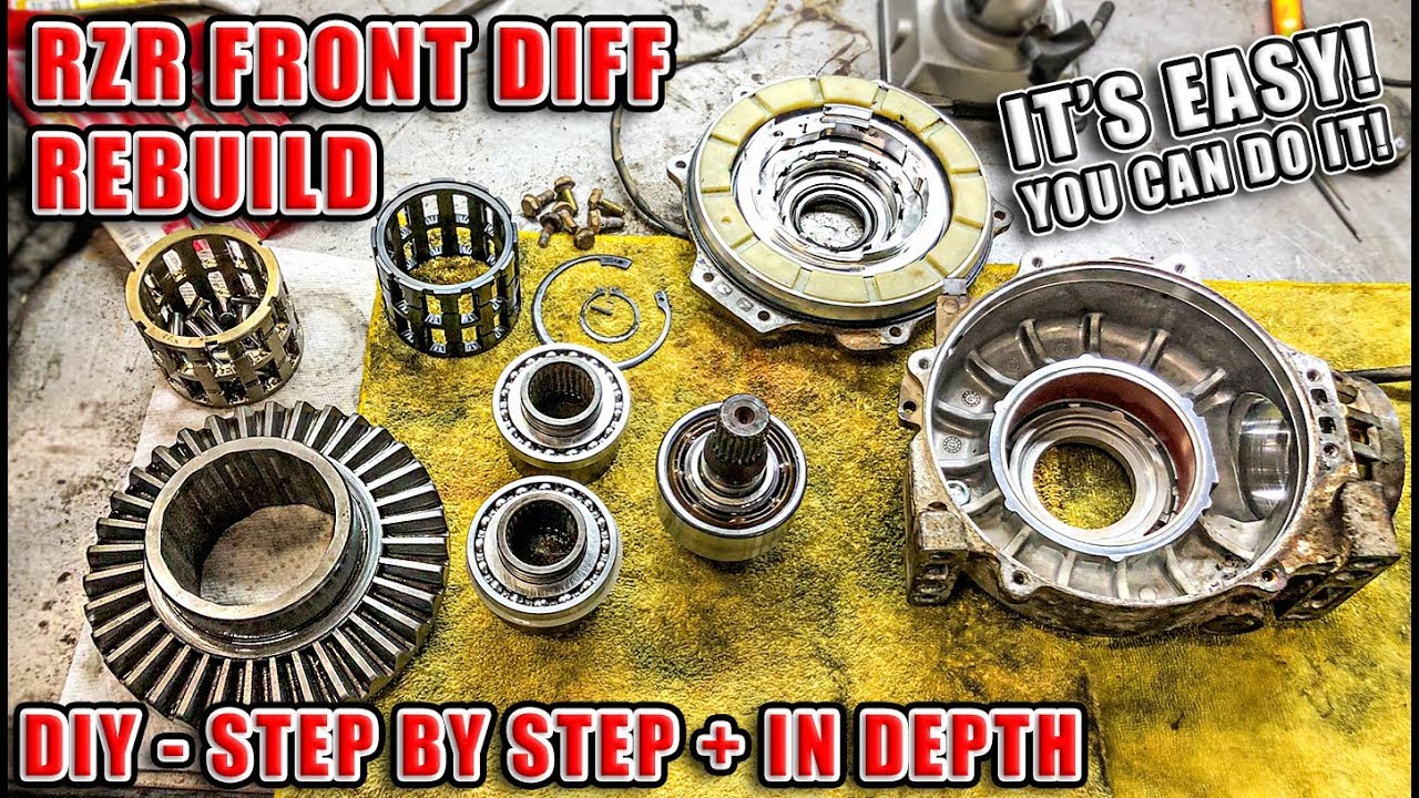 Polaris RZR Complete Front Differential Rebuild - DIY - In Depth + Step By Step How To - RZR Turbo