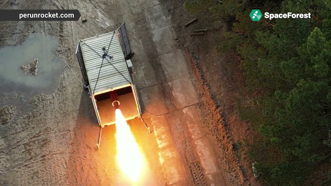 SpaceForest / SF-1000 Perun Rocket Engine -  Full Burn Duration Test