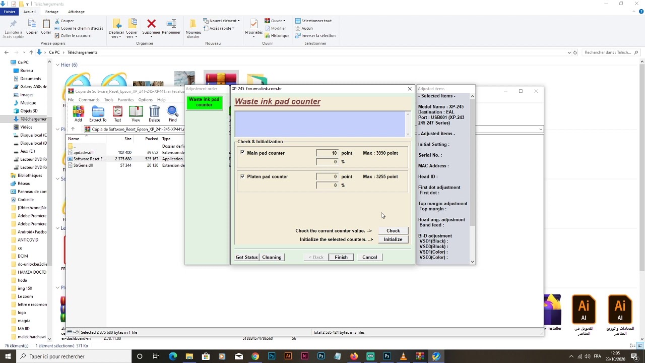 Reset Epson XP 241 245 XP441 for FREE