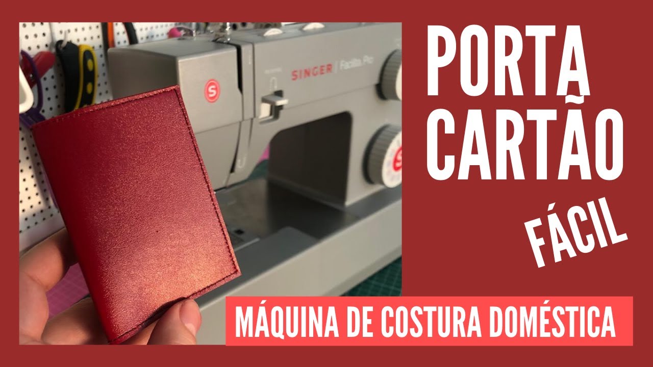 PORTA CARTÕES de material sintético feito em MÁQUINA DOMÉSTICA - passo a passo