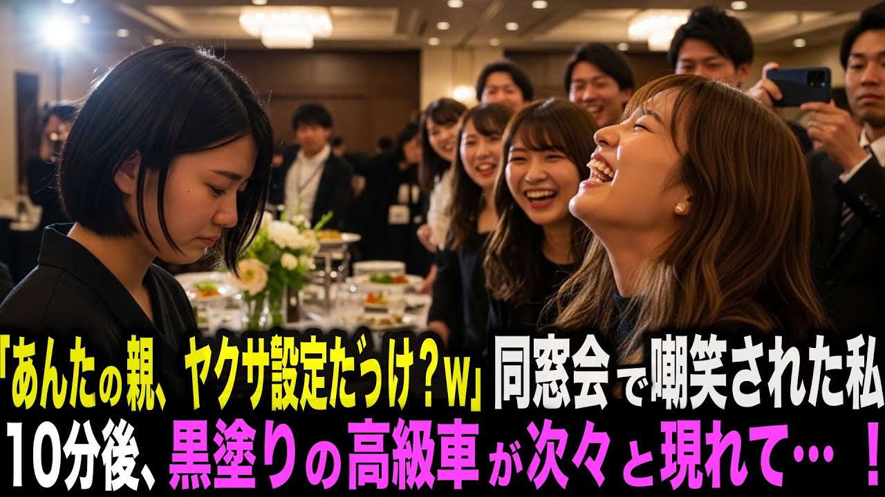 「あんたの親、ヤクザ設定だっけ？w」5年ぶりの同窓会でも元いじめっ子に嘲笑された私。10分後、黒塗り高級車が次々と現れて… ！