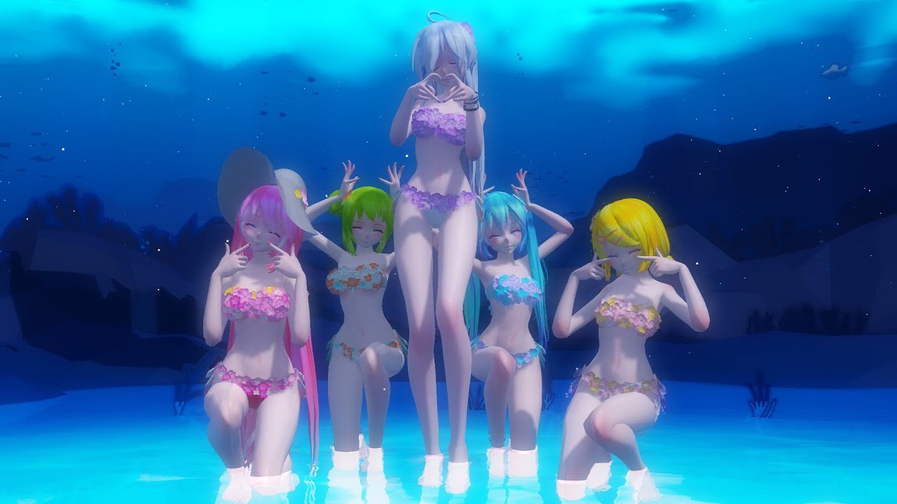【MMD】   Haku   Luka   Miku   Rin   Gumi   Cheshire
