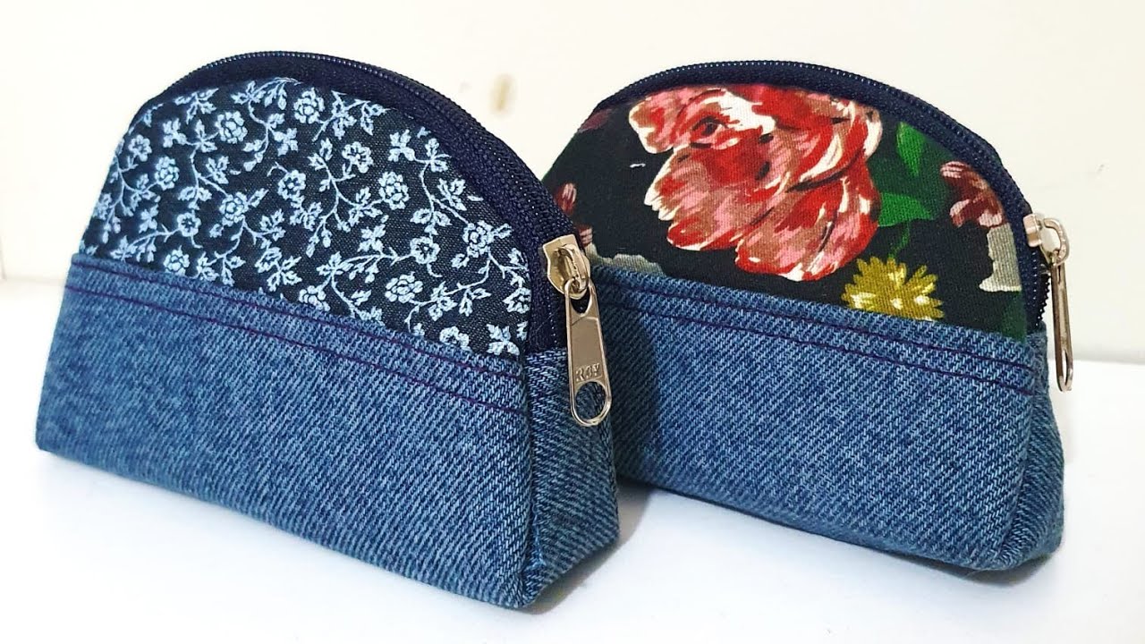 Monedero Curvo con Tela Estampada y Jeans Reciclados #Tutorial de Confección