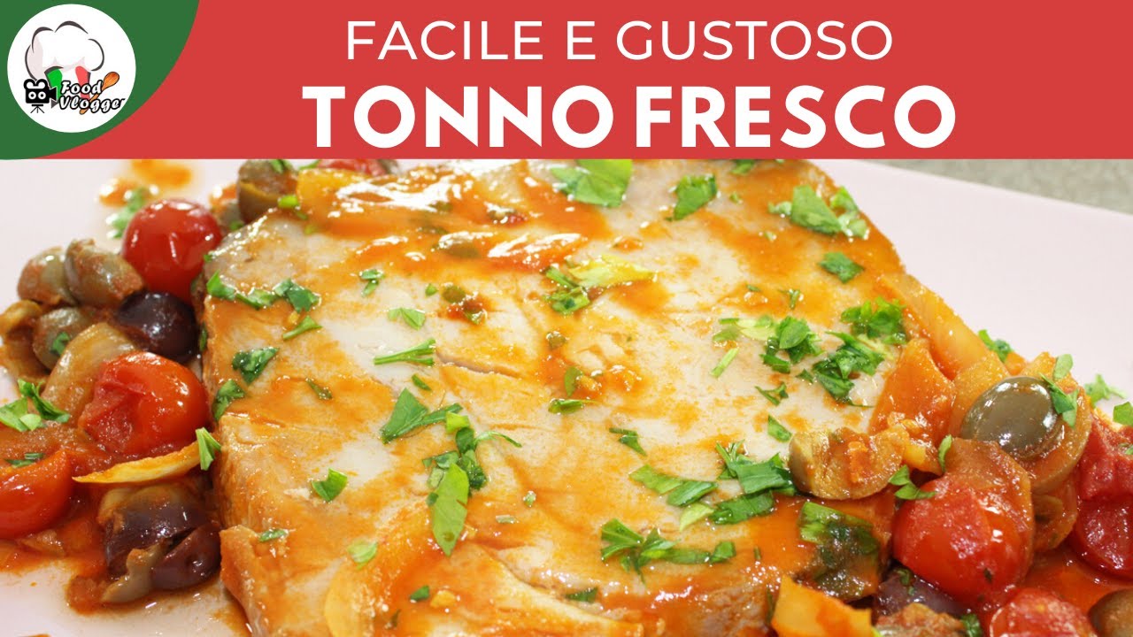 Tonno fresco alla Veneziana in padella con olive pomodorini e cipolle | FoodVlogger