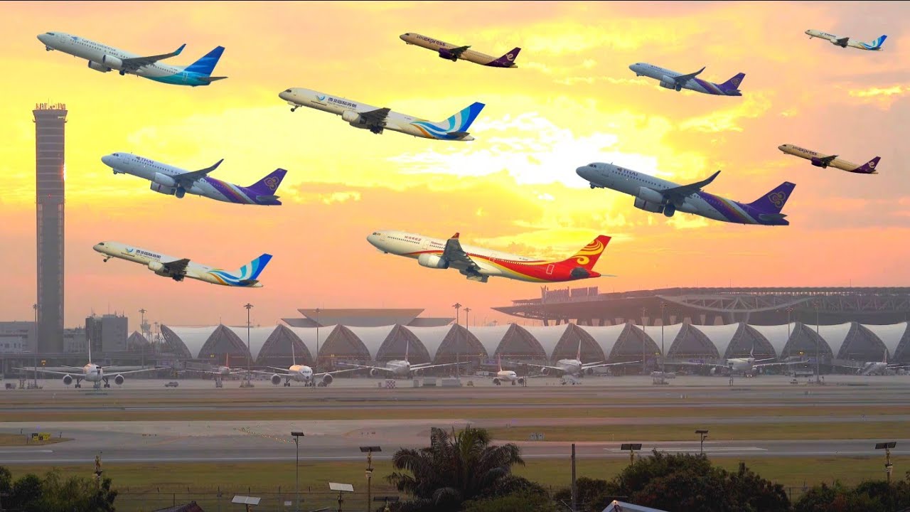 ✈️🇹🇭 2 HOUR of STUNNING AIRPLANE TAKEOFFS & LANDINGS in BANGKOK Airport Plane Spotting [BKK]
