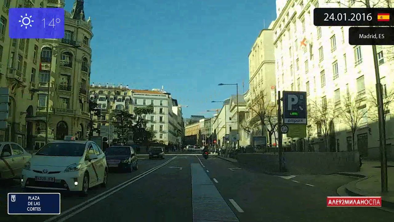 Driving through Madrid (Spain) 24.01.2016 Timelapse x4