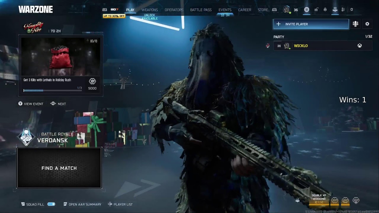 Warzone Gameplay - 1 win