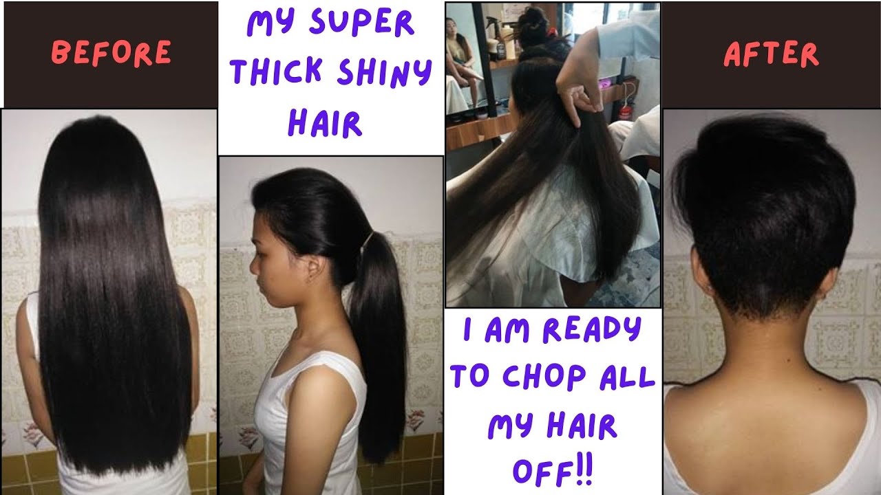 Ladies long hair cut short #haircut #ladieshaircut #haircutforlonghair #longhair #hair #pixiecut