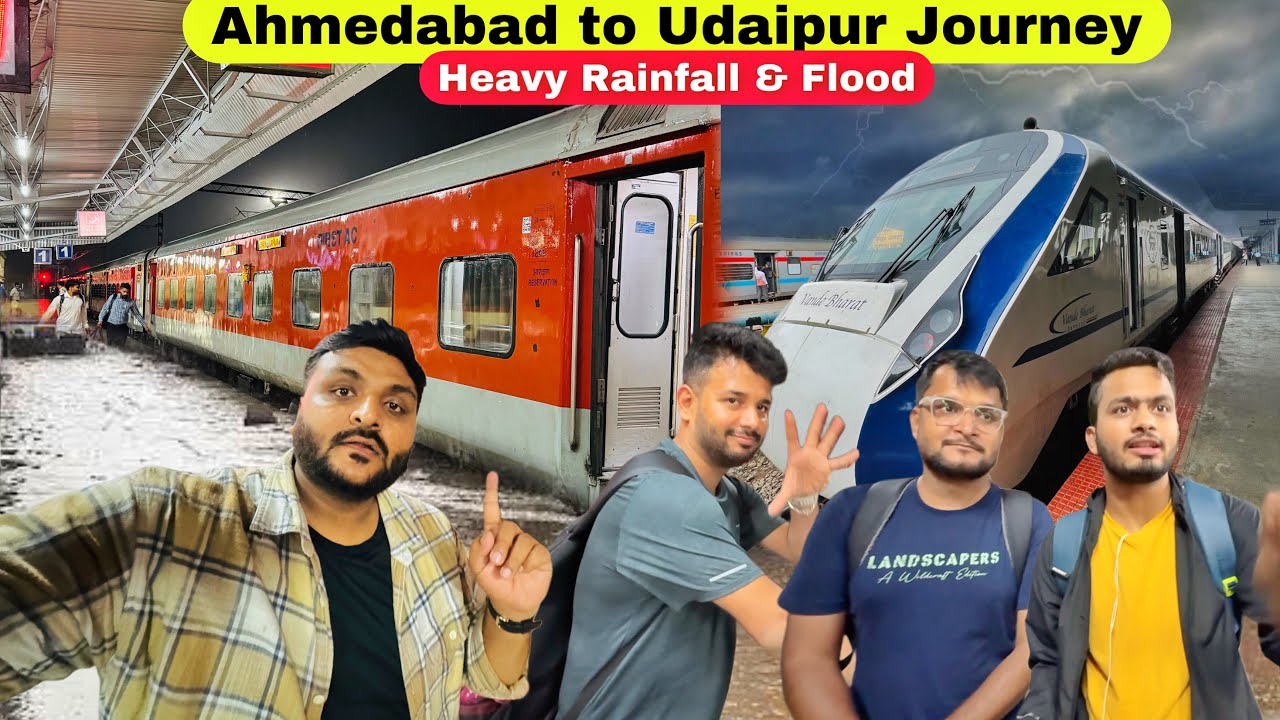 Ahmedabad to Udaipur Train Journey in Heavy Rain & flood || Flooded Conditions Everywhere 😨