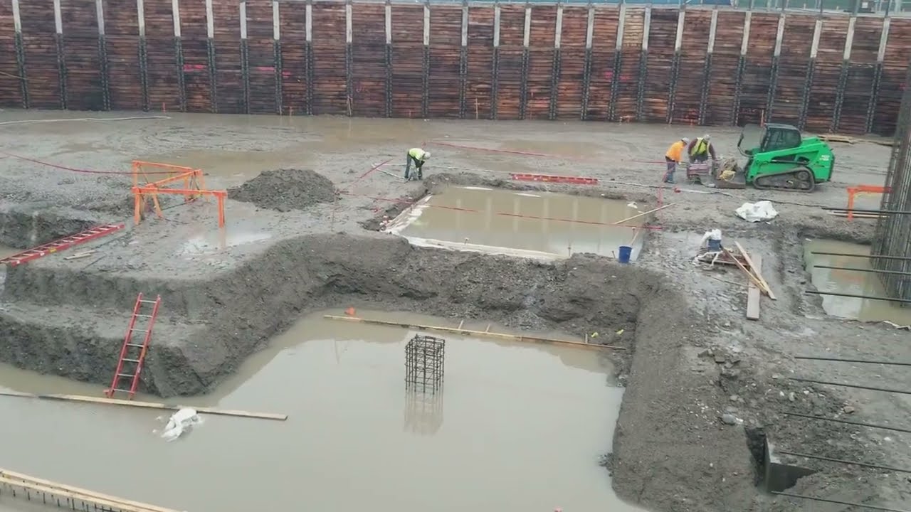 Flash Flood Chaos: Construction Site Underwater After Heavy Rain (2017 Clip)