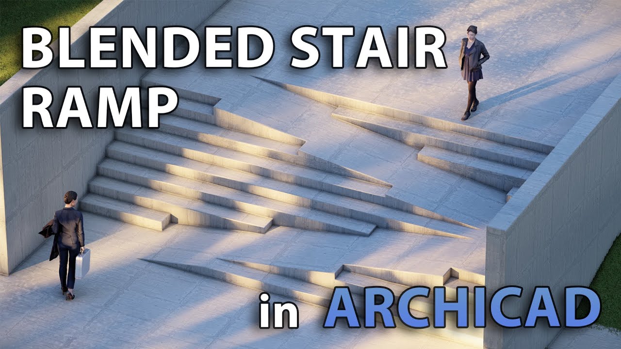 Смешанная лестница и пандус в Archicad Tutorial