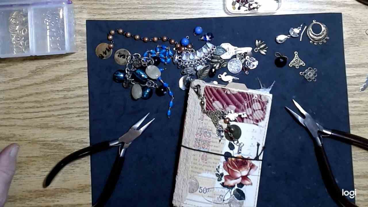 Bead Charms for Mini Journals, Charm Dangles, book jewelry, repurposed junk jewelry