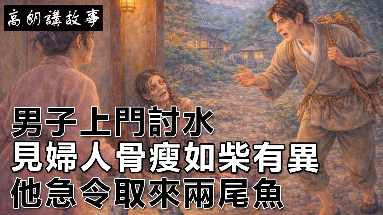 民間故事：男子上門討水，見婦人骨瘦如柴有異，他急令取來兩尾魚｜高朗講故事