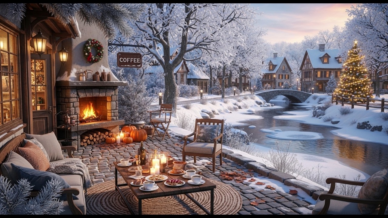 Relaxing Winter Jazz ❄ Cozy Coffee Shop Ambience for Stress Relief, Focus and Calm Mornings